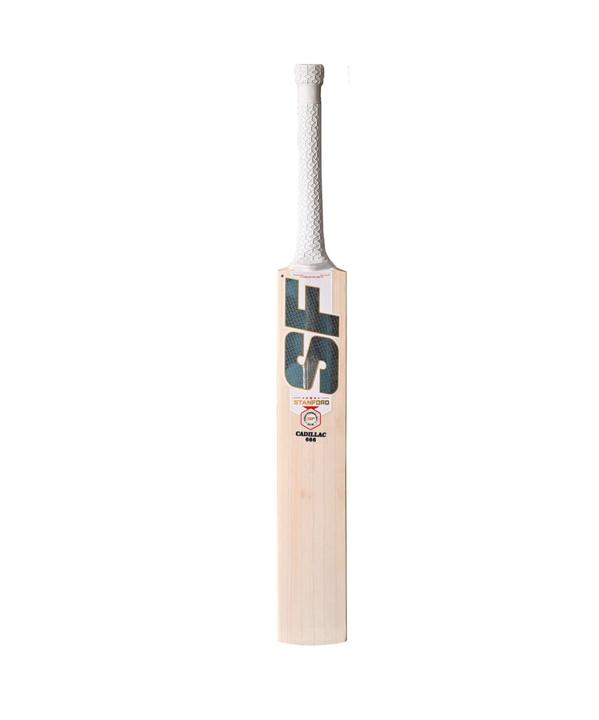 SF Cadillac 666 English willow cricket bat, Short Handle, front view