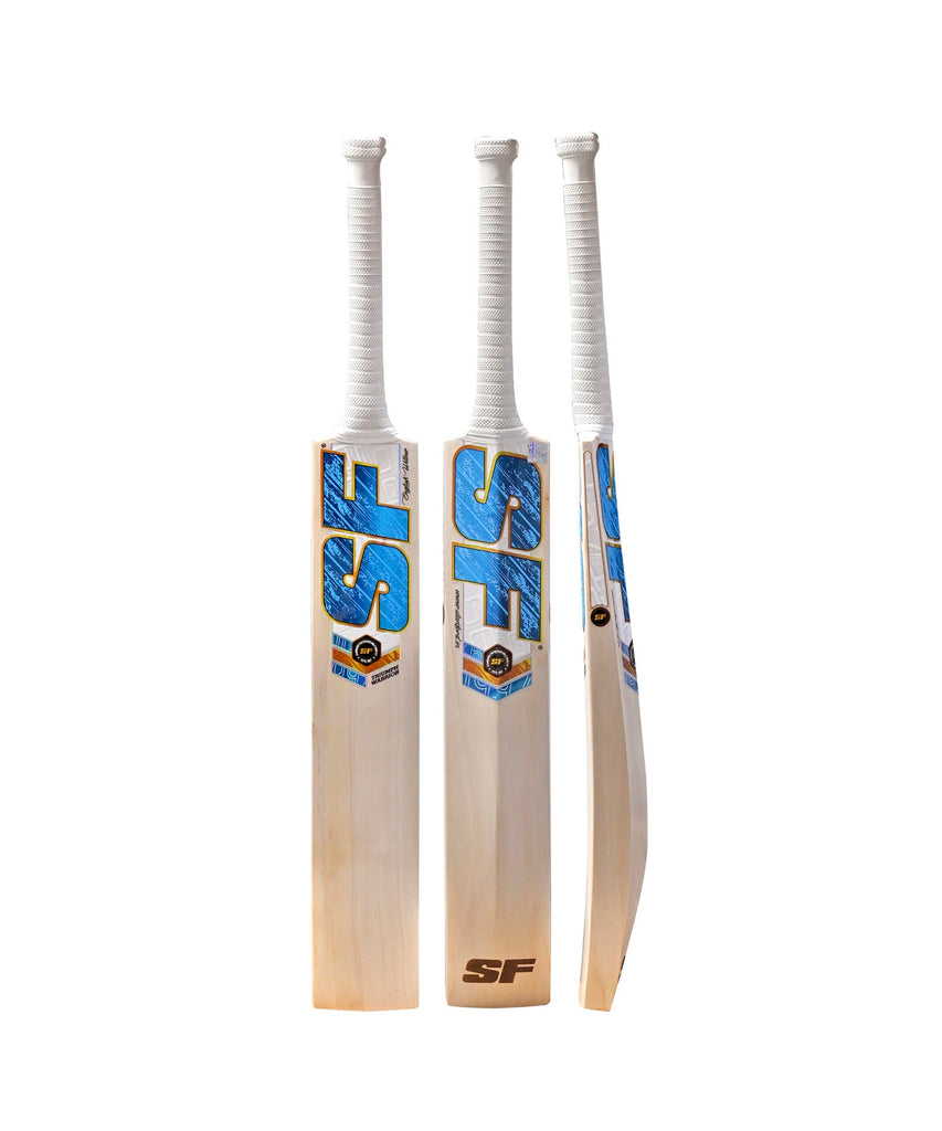 SF Triumph Warrior cricket bat, three model views