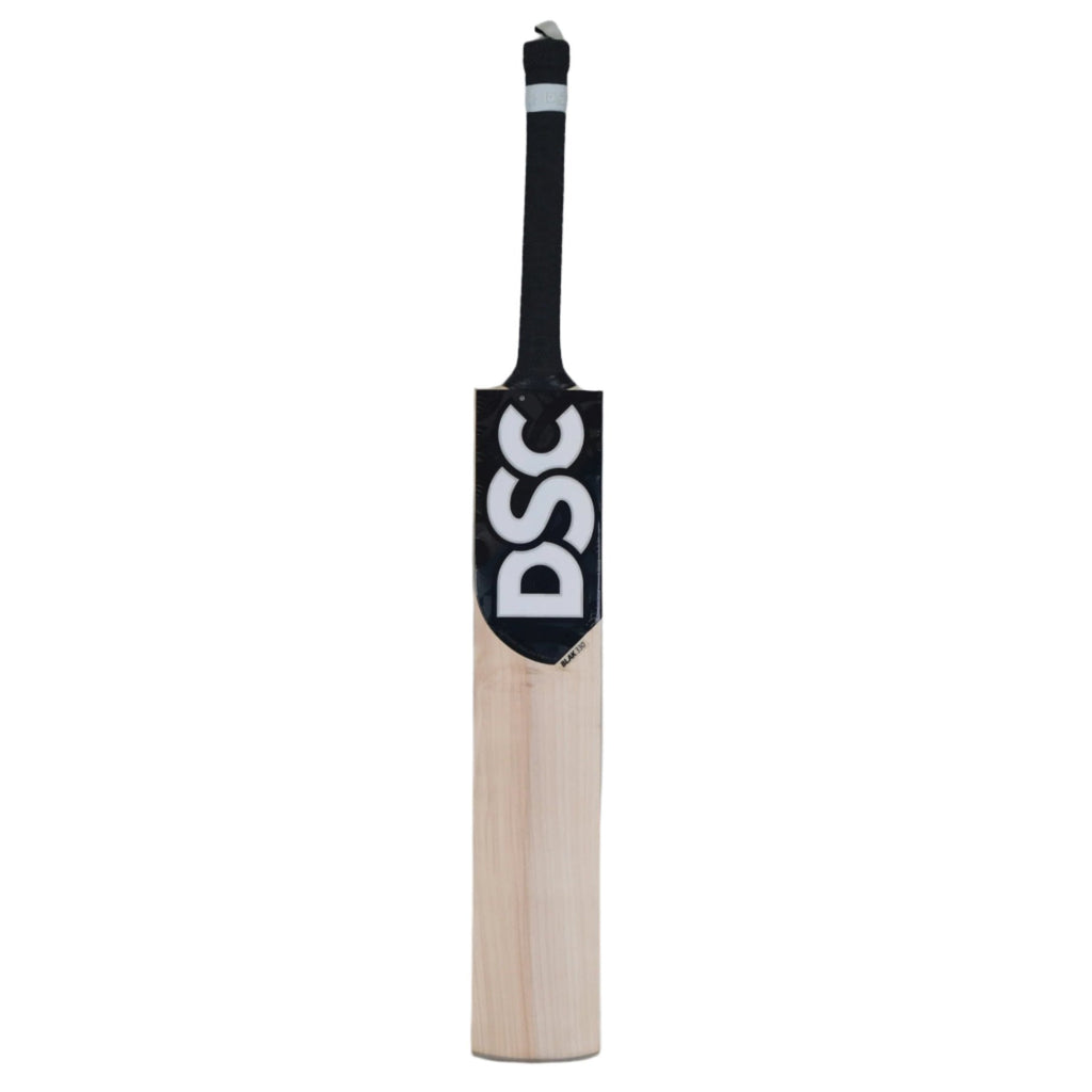 DSC Blak 330 junior English willow cricket bat, Size 5, front face and black grip