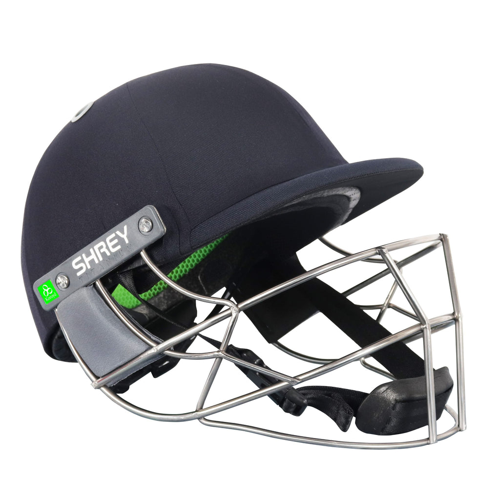 Shrey KOROYD Titanium Cricket Helmet Navy side view