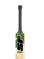 SF SD Opener cricket bat, blade detail and green model graphics