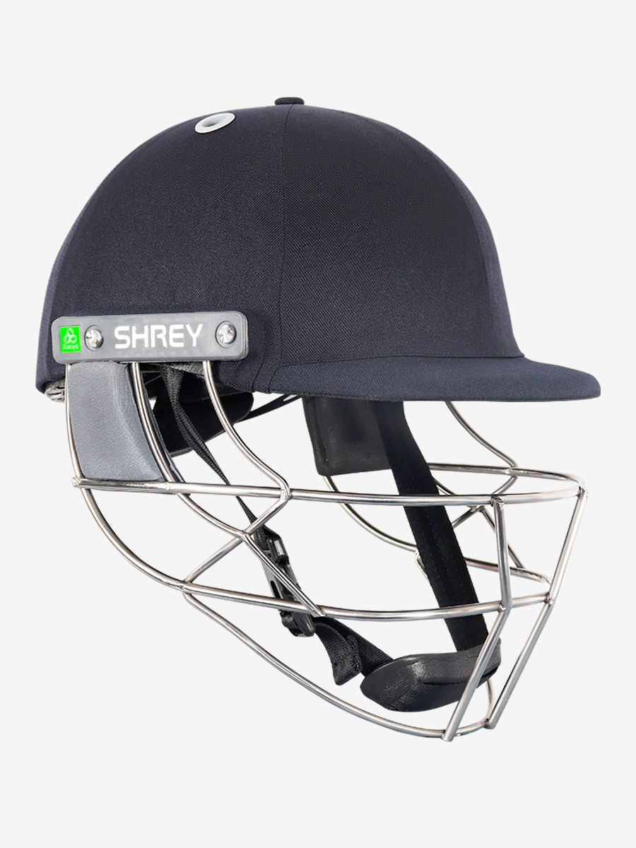 Shrey KOROYD Stainless Steel Cricket Helmet Navy front view