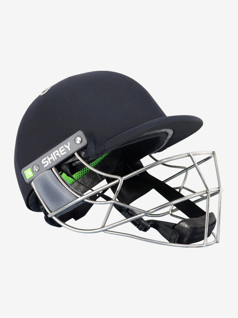 Shrey KOROYD Stainless Steel Cricket Helmet Navy side view