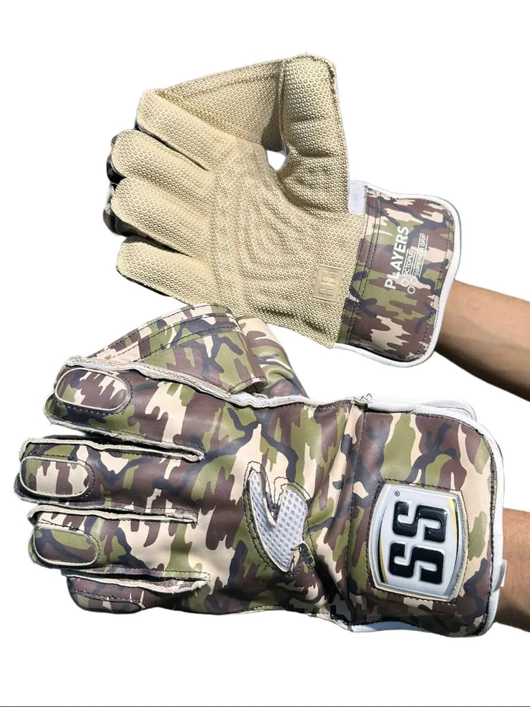 SS Players Series Camo Cricket Wicket Keeping Gloves front