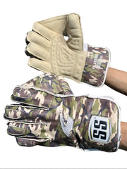 SS Players Series Camo Cricket Wicket Keeping Gloves front