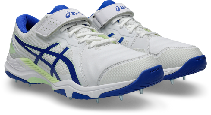 ASICS Speed Menace FF Cricket Spikes - White/Neon Blue