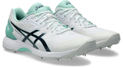 ASICS Women's 350 Not Out FF Cricket Shoe - White/Bright Sunstone front view