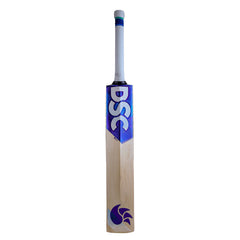 DSC BLU 111 English willow cricket bat, back and spine with blue DSC stickers