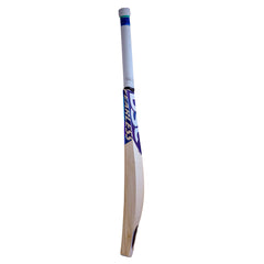 DSC BLU 111 English willow cricket bat, side profile showing blade bow and edge