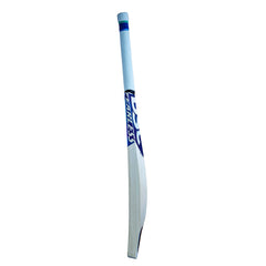 DSC BLU 300 English willow cricket bat, side profile showing blade bow and edge