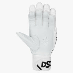 DSC Pro X cricket batting glove, leather palm with ventilation holes and wrist strap