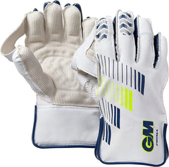 GM Prima 909 Adult wicketkeeping gloves, palm and back views