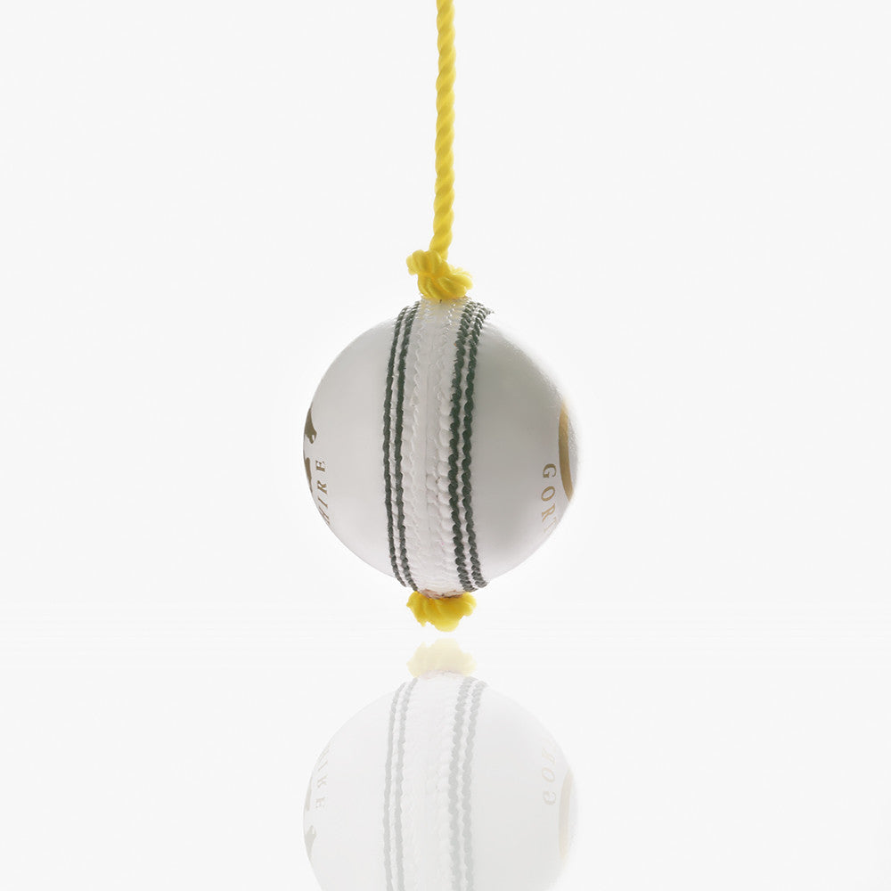 Gortonshire Leather Cricket Training Ball White seam view