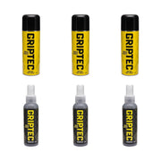 Griptec team pack showing three spray cans and three remover bottles