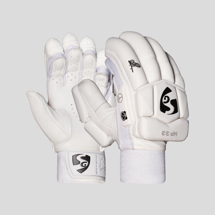 SG HP 33 White Cricket Batting Gloves