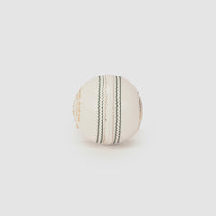 SG Shield 30 White Youth Leather Cricket Ball seam view