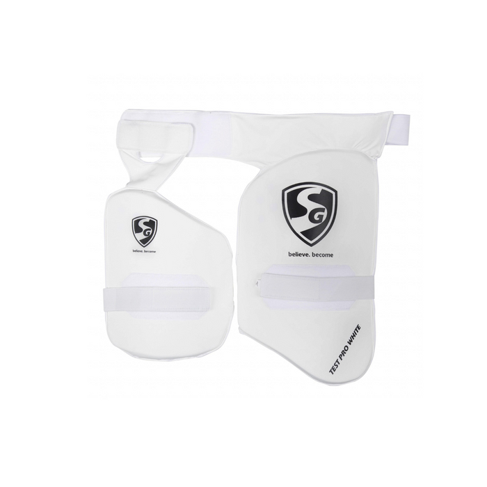 SG Test Pro White Combo Thigh Pad – Adult