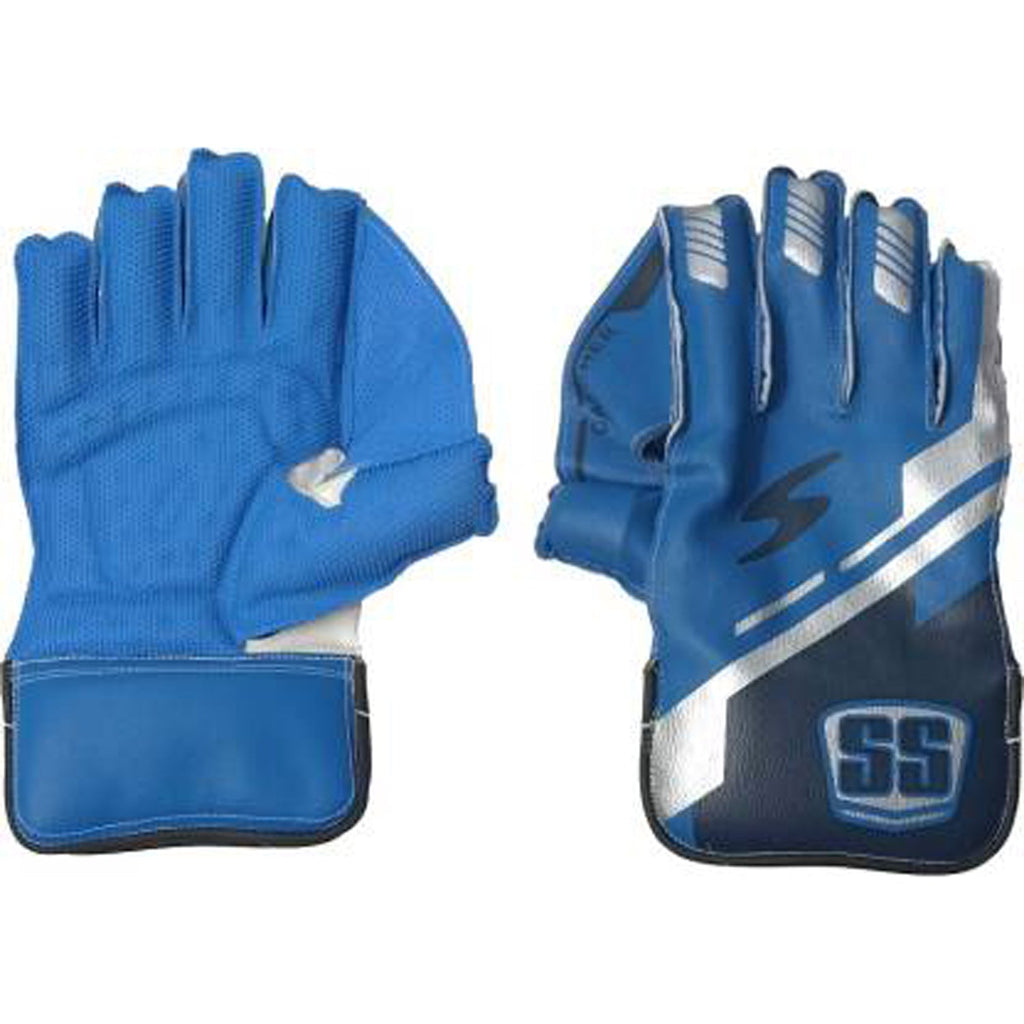 SS Catcher Cricket Wicket Keeping Gloves Adult Blue