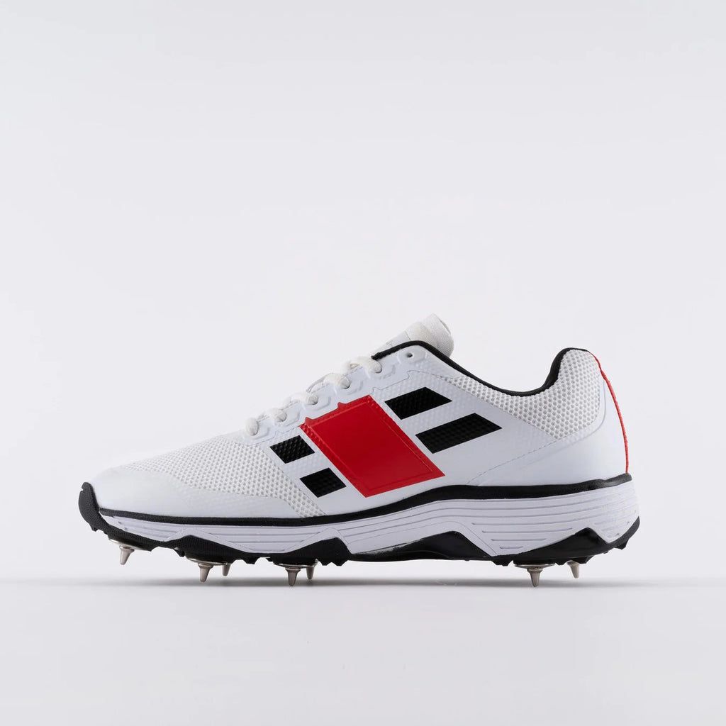 Gray Nicolls GN8 Players 2.0 Cricket Spikes Shoes - White/Black/Red