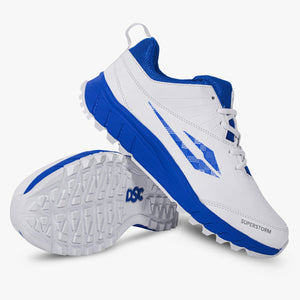 DSC Superstorm BLWH 25 Cricket Rubber Shoes - Blue/White