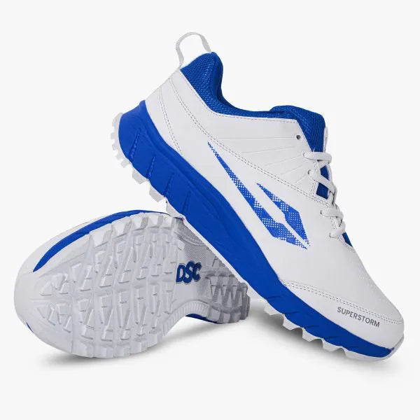 DSC Superstorm BLWH 25 Cricket Rubber Shoes - Blue/White view 1
