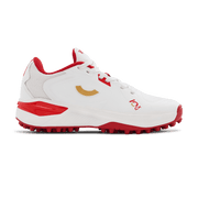 Tenxu Youngstar Kids Cricket Shoes - Bright White/Racing Red view 1