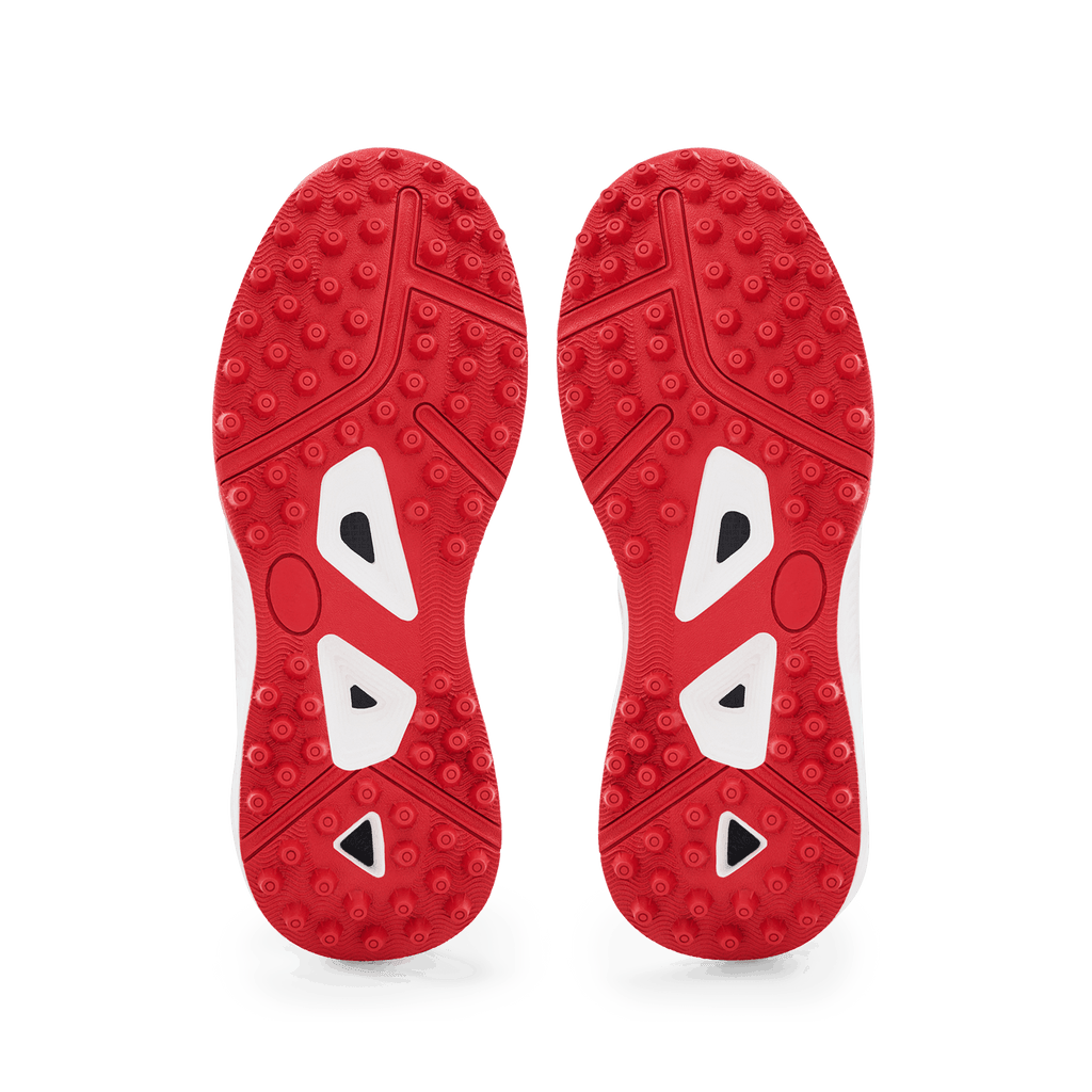Tenxu Youngstar Kids Cricket Shoes - Bright White/Racing Red view 7